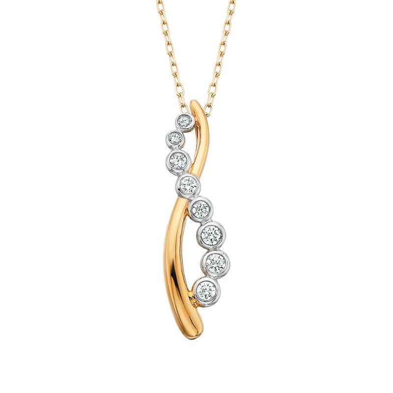 14KT TwoTone Eight Diamond Journey Necklace