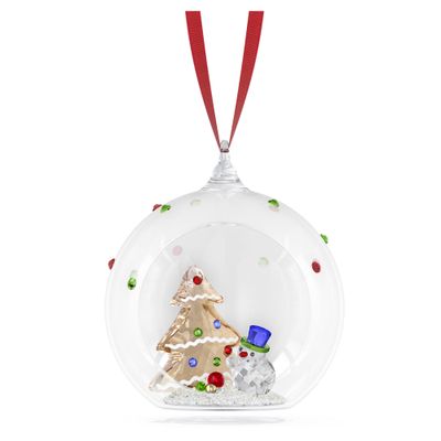 Swarovski Tree and Snowman Ball Ornament 2025