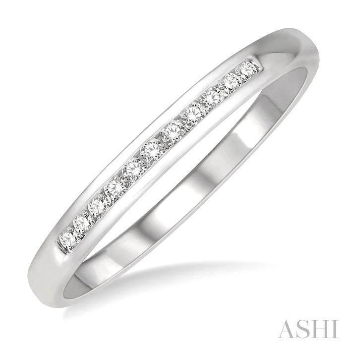 14KT White Gold Eleven Diamond Channel Band