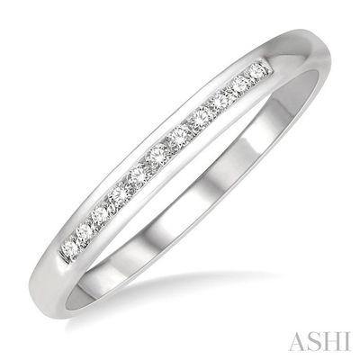 14KT White Gold Eleven Diamond Channel Band