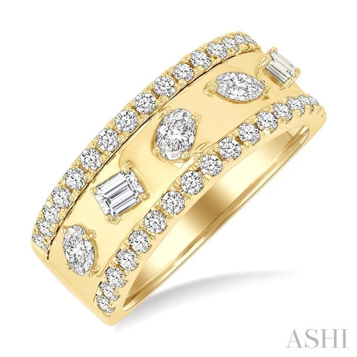14KT Yellow Gold Multi-Cut Diamond Fashion Band