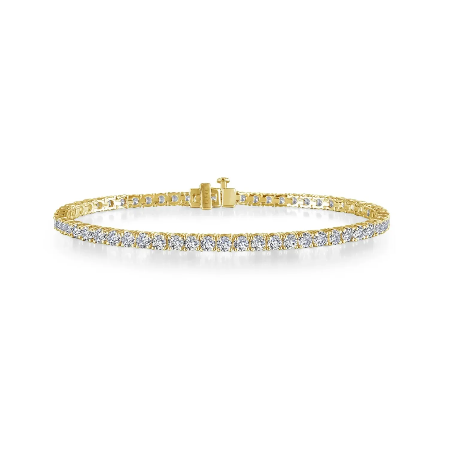 Yellow Gold-Plated Simulated Diamond Tennis Bracelet