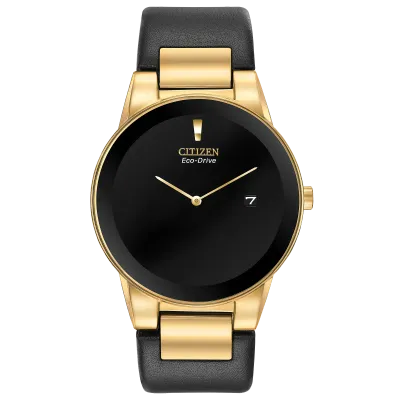 Citizen Black Leather Strap and Dial Axiom Watch