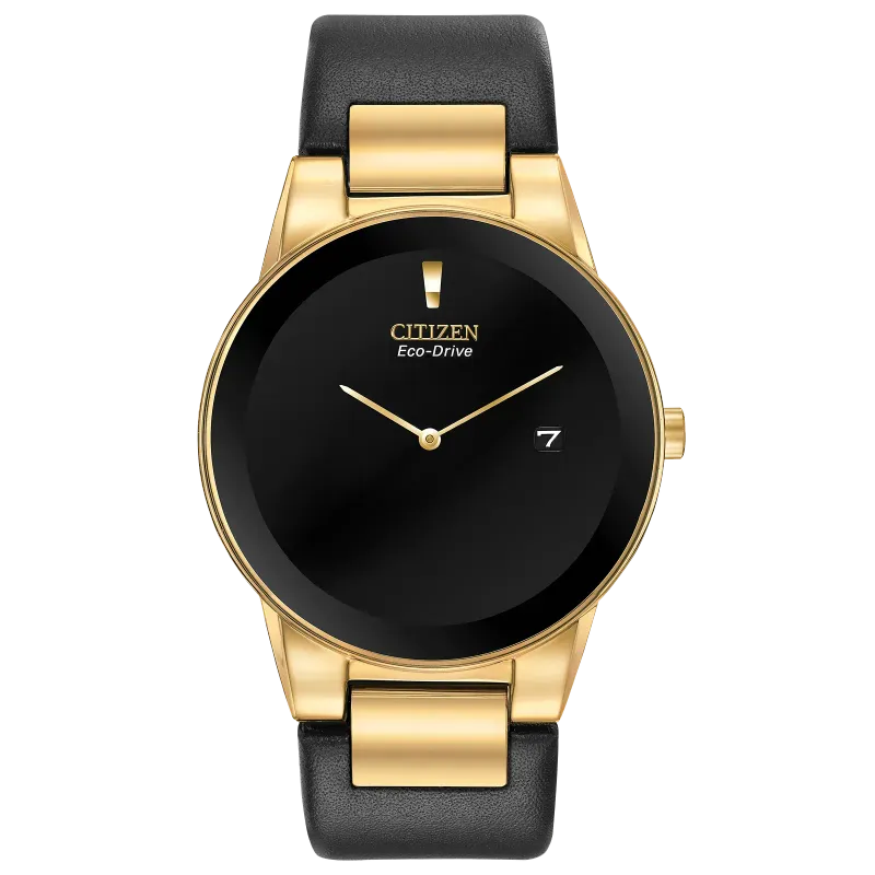 Citizen Black Leather Strap and Dial Axiom Watch