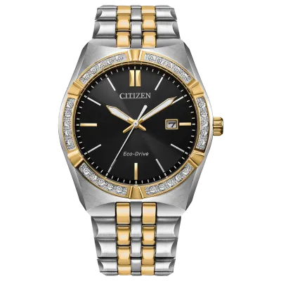 Citizen TwoTone Black Dial Corso Watch Citizen TwoTone Black Dial Corso Watch
