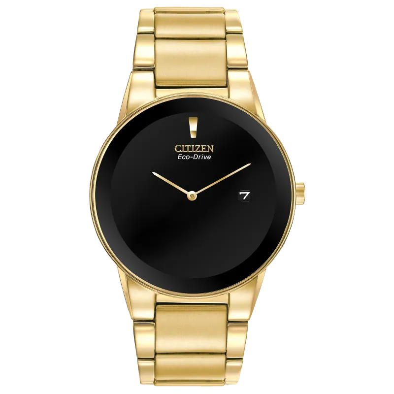 Citizen Yellow Gold Tone Black Dial Axiom Watch