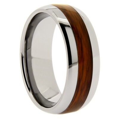 Gray Tungsten Wood Inlay Band