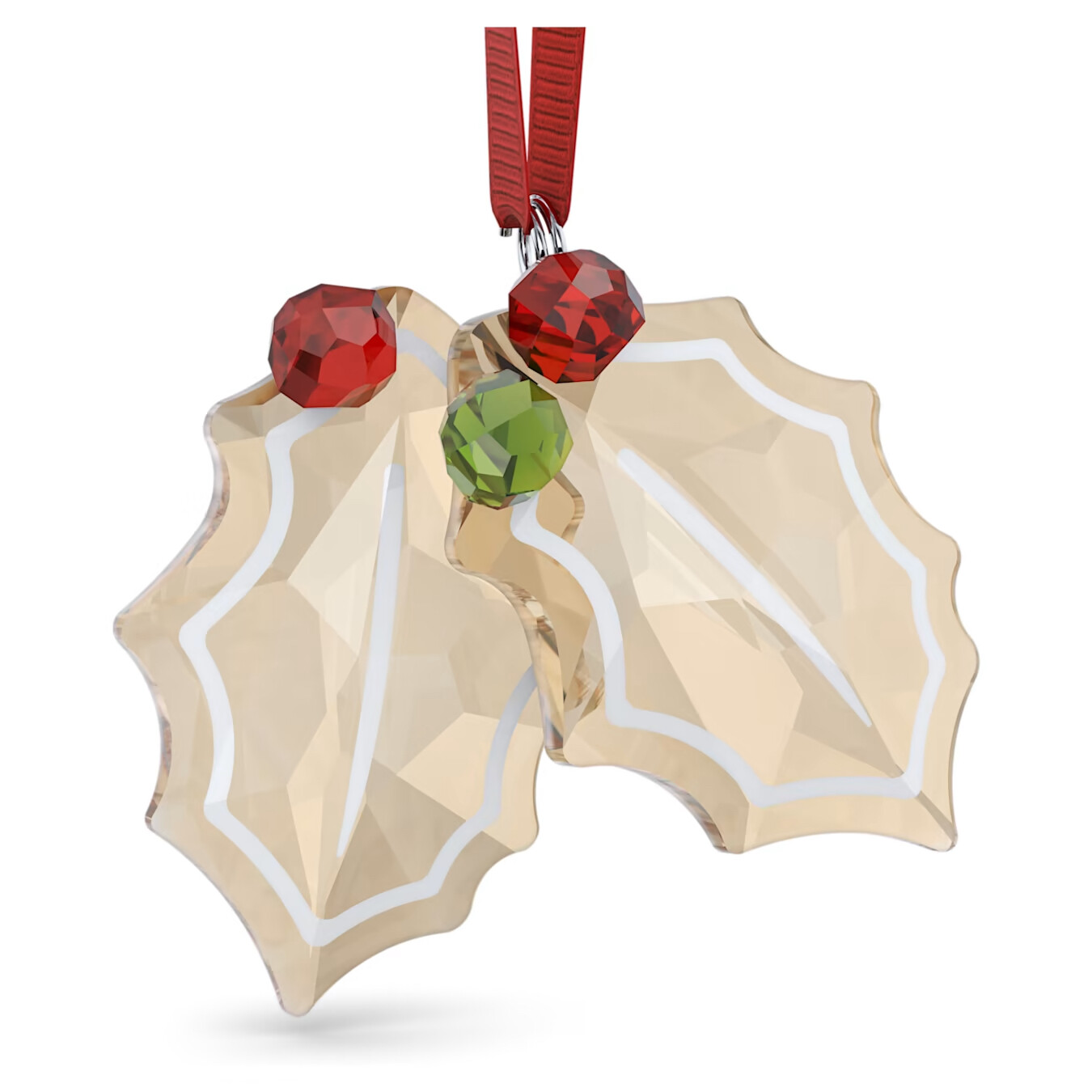 Swarovski Holiday Cheers Gingerbread Holly Leaves Ornament
