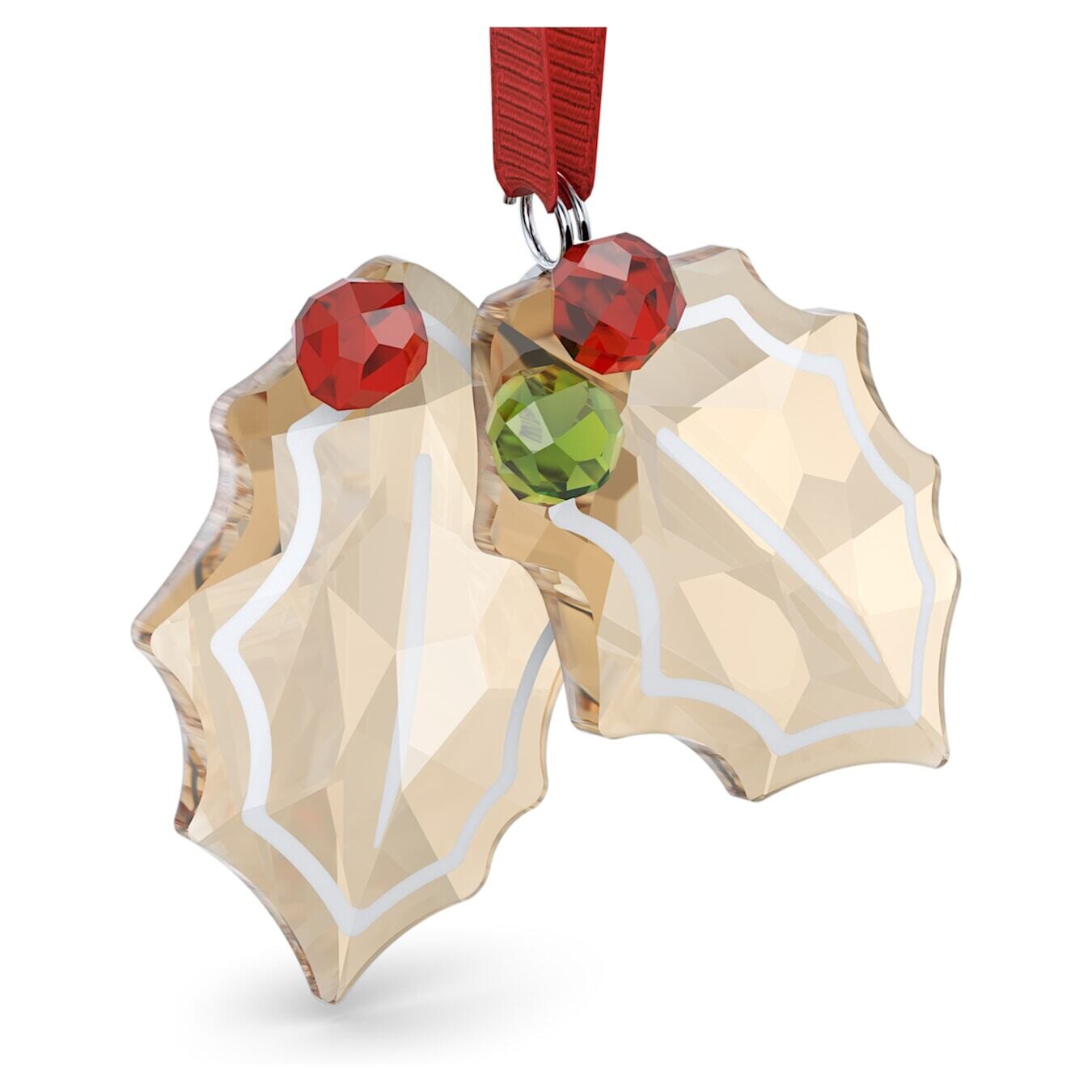 Swarovski Holiday Cheers Gingerbread Holly Leaves Ornament