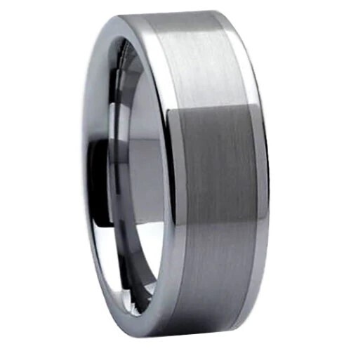 Gray Tungsten Brushed Center Band
