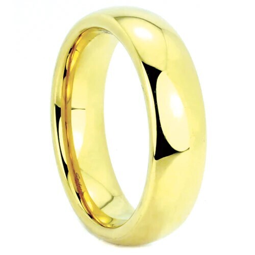 Yellow Gold-Tone Tungsten Polished Plain Band