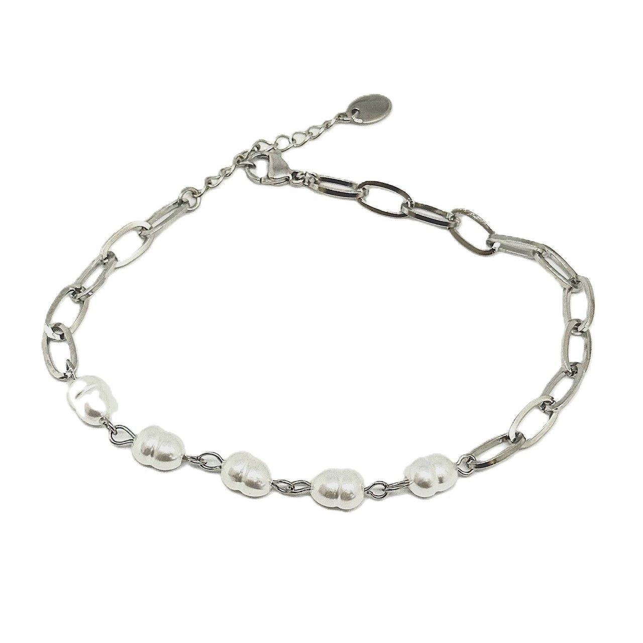 Stainless Steel Faux Pearl Bracelet