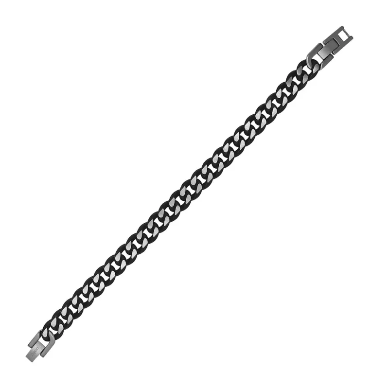 Black Stainless Steel Heavy Link Bracelet
