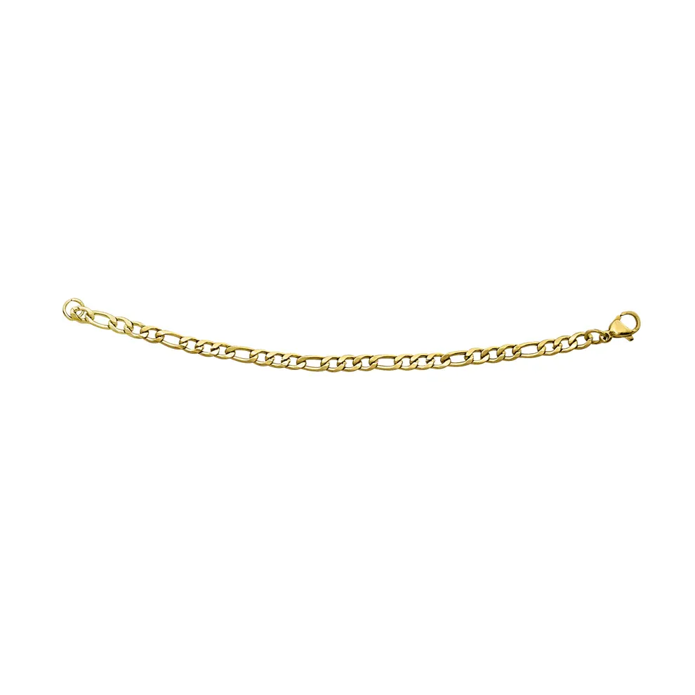 Legere Yellow Gold Plated Stainless Steel Figaro Bracelet Legere Yellow Gold Plated Stainless Steel Figaro Bracelet
