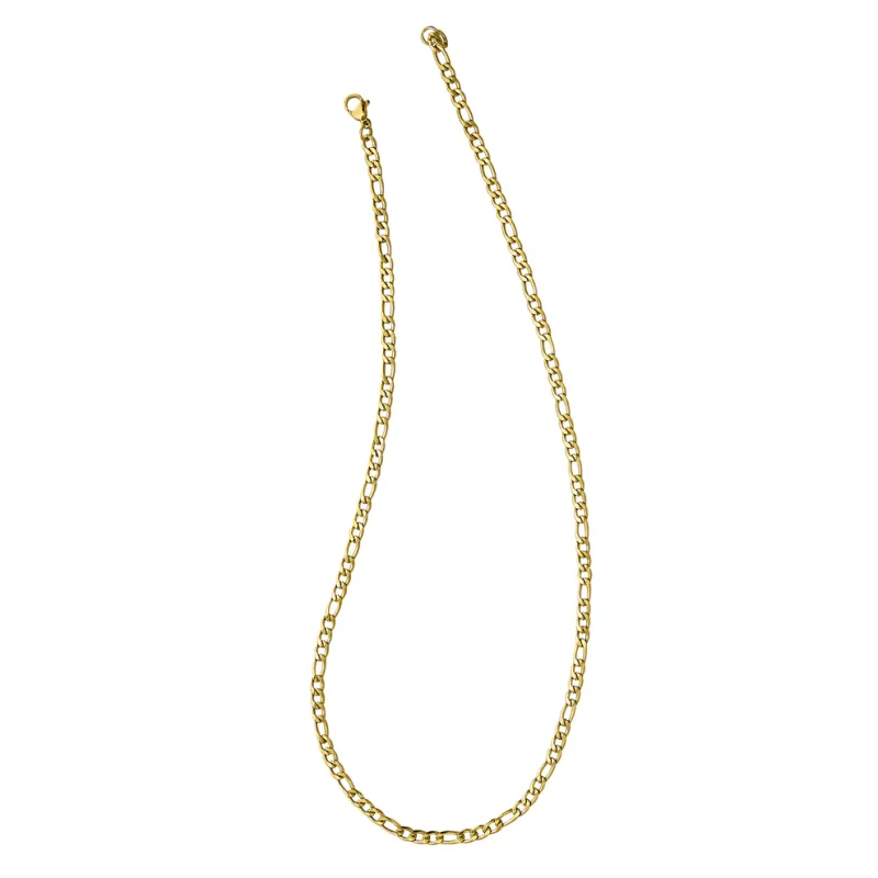 Legere Yellow Gold Plated Stainless Steel Figaro Chain
