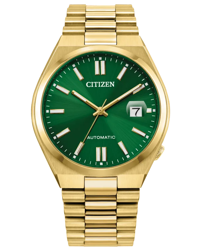 Citizen Gold-Tone Stainless Steel Green Dial Tsuyosa Automatic Watch