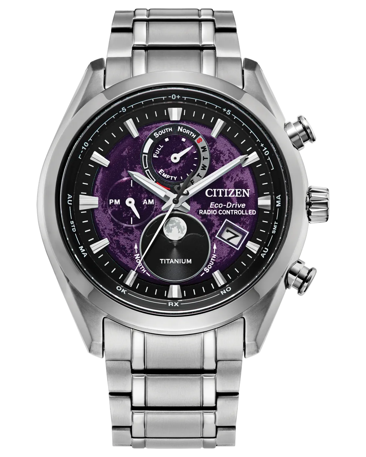 Citizen Tsuki-Yomi A-T Purple Dial Super Titanium Watch Citizen Tsuki-Yomi A-T Purple Dial Super Titanium Watch
