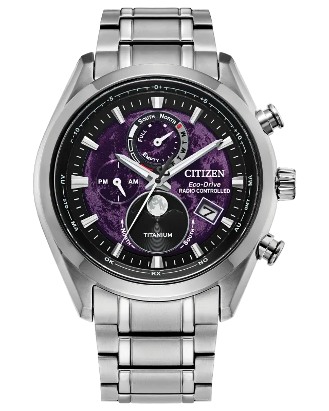 Citizen Tsuki-Yomi A-T Purple Dial Super Titanium Watch