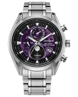 Citizen Tsuki-Yomi A-T Purple Dial Super Titanium Watch Citizen Tsuki-Yomi A-T Purple Dial Super Titanium Watch