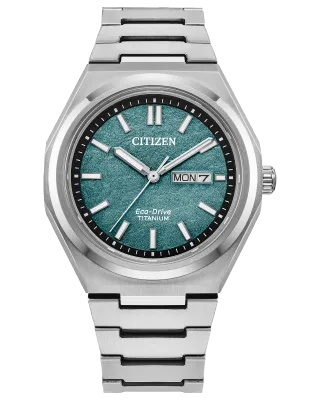 Citizen Zenshin Three-Hand Green Dial Super Titanium Watch Citizen Zenshin Three-Hand Green Dial Super Titanium Watch