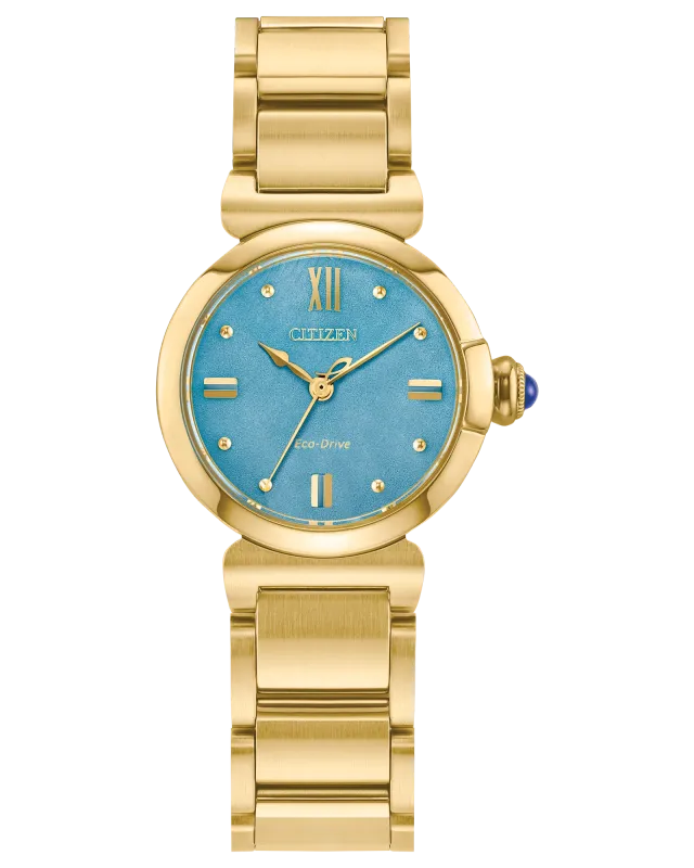 Citizen Gold Tone Light Blue Dial L Mae Watch