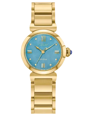 Citizen Gold Tone Light Blue Dial L Mae Watch Citizen Gold Tone Light Blue Dial L Mae Watch