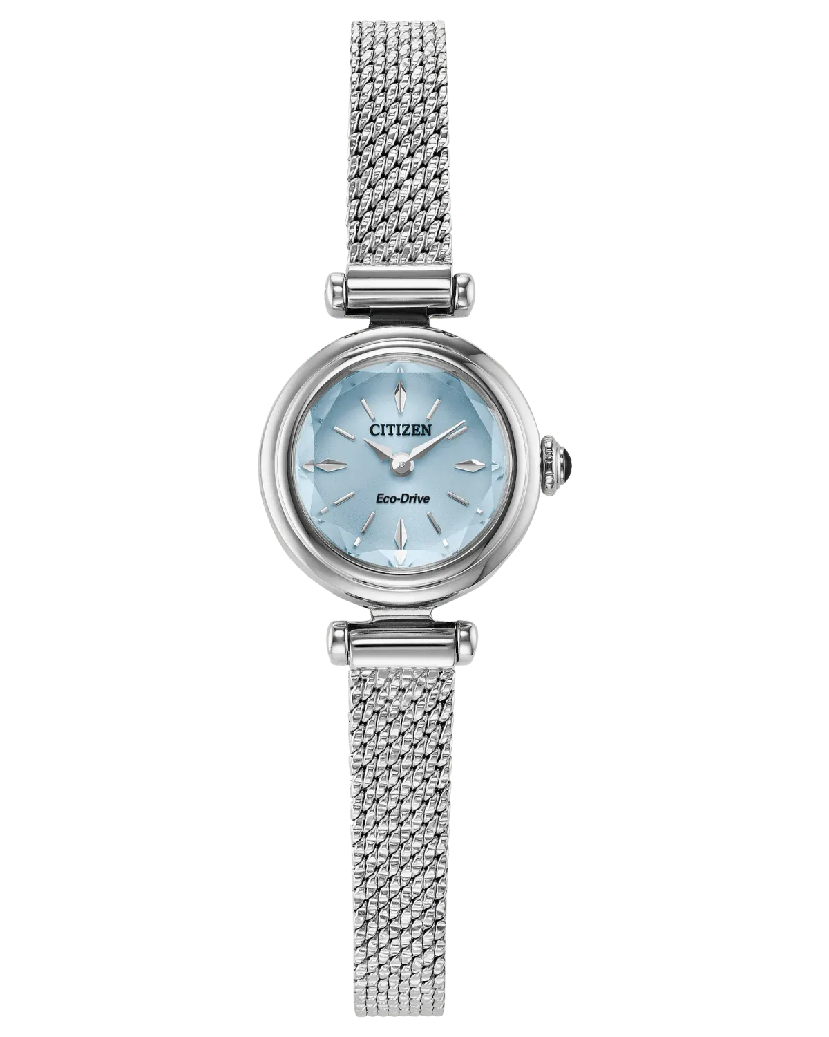Citizen Silver Tone Mesh Round Light Blue Dial Fio Watch Citizen Silver Tone Mesh Round Light Blue Dial Fio Watch