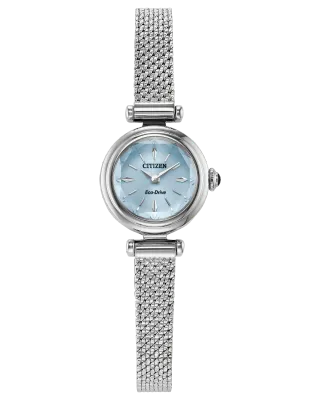 Citizen Silver Tone Mesh Round Light Blue Dial Fio Watch Citizen Silver Tone Mesh Round Light Blue Dial Fio Watch
