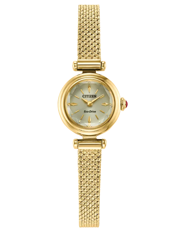 Citizen Gold Tone Mesh Round Champagne Dial Fio Watch