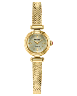 Citizen Gold Tone Mesh Round Champagne Dial Fio Watch Citizen Gold Tone Mesh Round Champagne Dial Fio Watch