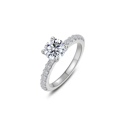 Silver Round Cubic Zirconia and Round Accents Ring Silver Round Cubic Zirconia and Round Accents Ring