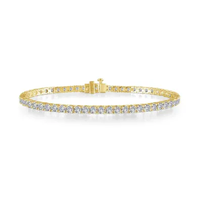 Yellow Gold-Plated 3.25CTW Round Cubic Zirconia Tennis Bracelet