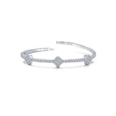 Silver Round Cubic Zirconia Flex Station Tennis Bracelet Silver Round Cubic Zirconia Flex Station Tennis Bracelet