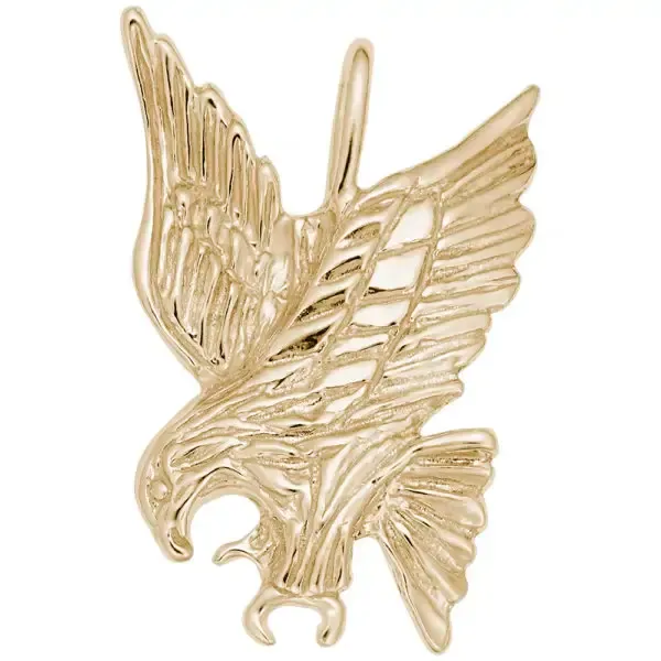 Yellow Gold-Plated Eagle Pendant Charm