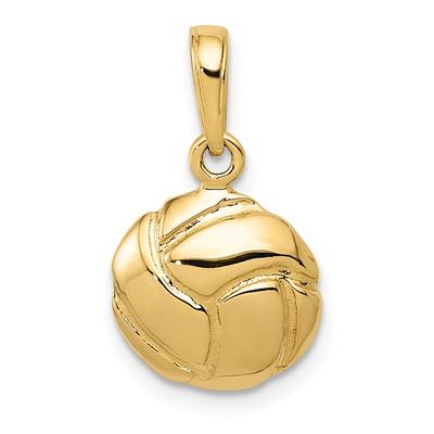 14KT Yellow Gold Polished Volleyball Charm