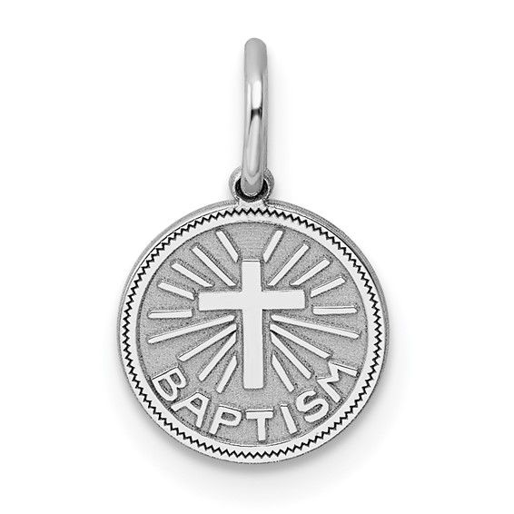 Silver Small Baptism Disc Charm