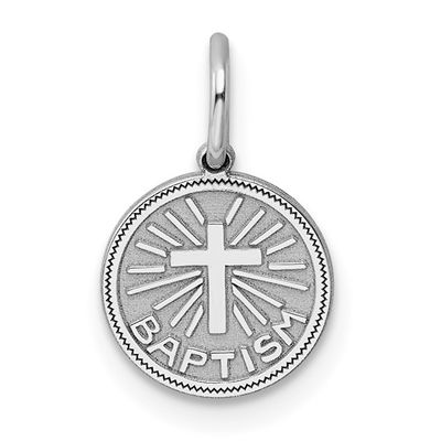 Silver Small Baptism Disc Charm