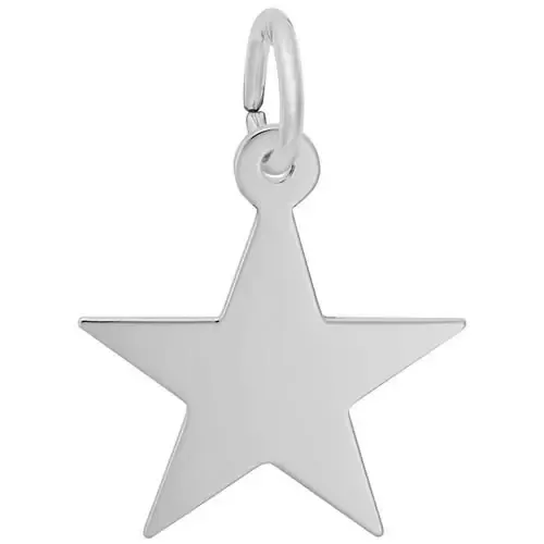Silver Flat High Polished Star Charm