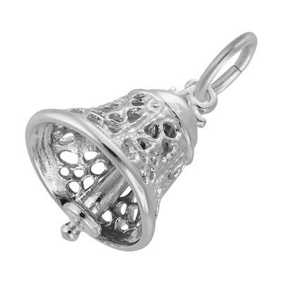 Silver Filigree Bell with Moveable Clapper Charm