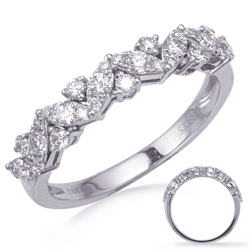 14KT White Gold Thirty-One Round Diamond Marquis-Shape Setting Band 14KT White Gold Thirty-One Round Diamond Marquis-Shape Setting Band