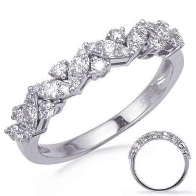 14KT White Gold Thirty-One Round Diamond Marquis-Shape Setting Band