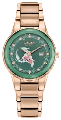 Citizen Disney Ariel Green Dial Rose Gold-Tone Watch