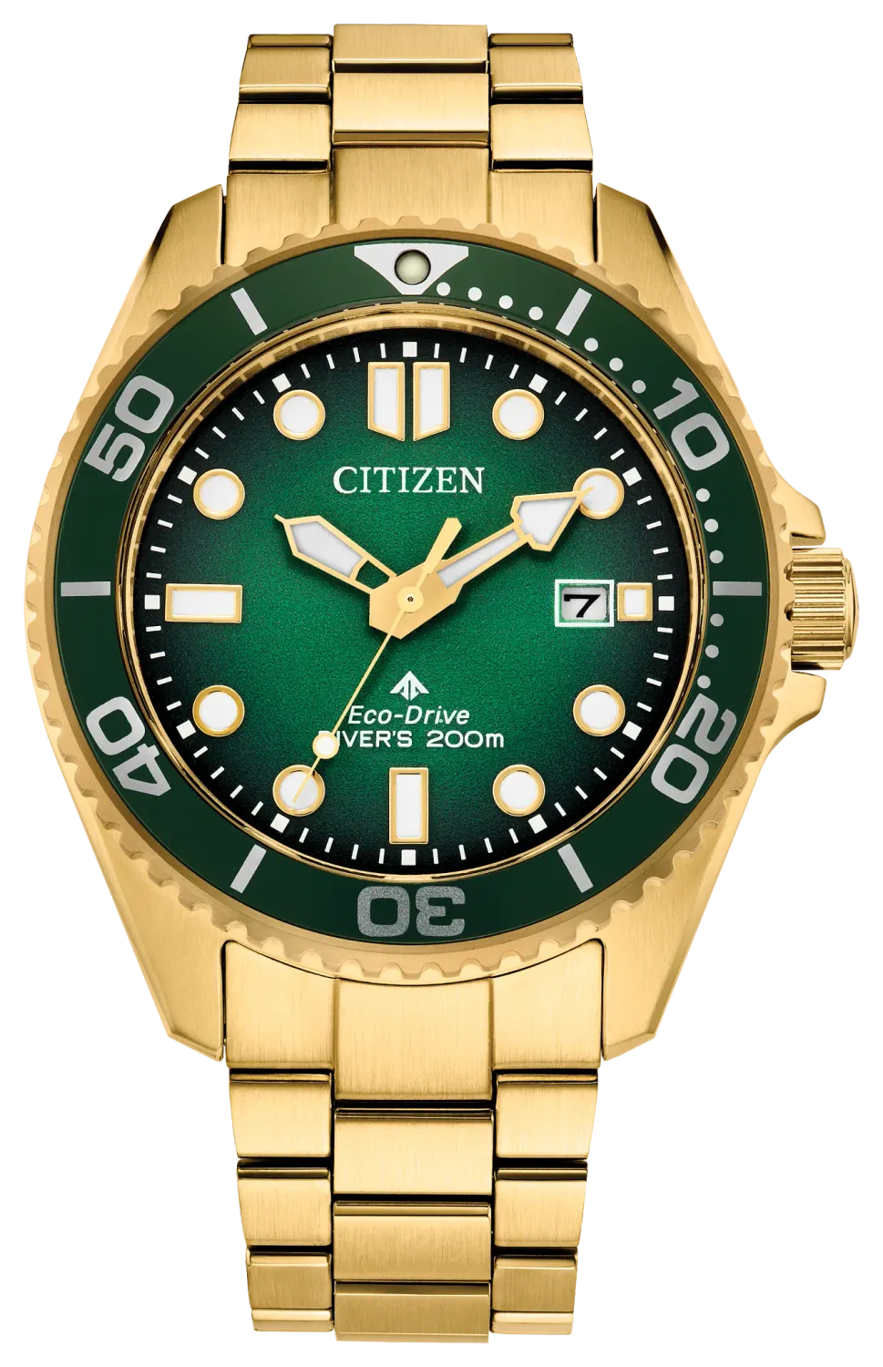 Citizen Promaster Green Dial Gold Tone Stainless Steel Watch