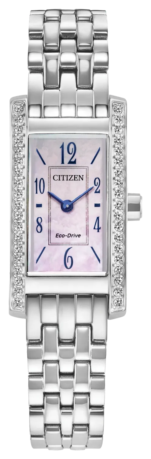 Citizen Petite Palidoro Rectangle Mother-of-Pearl Dial Stainless Steel Watch
