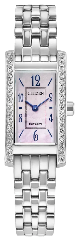 Citizen Petite Palidoro Rectangle Mother-of-Pearl Dial Stainless Steel Watch