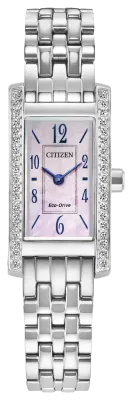 Citizen Petite Palidoro Rectangle Mother-of-Pearl Dial Stainless Steel Watch