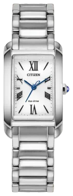 Citizen L Bianca White Rectangle Dial Stainless Steel Watch