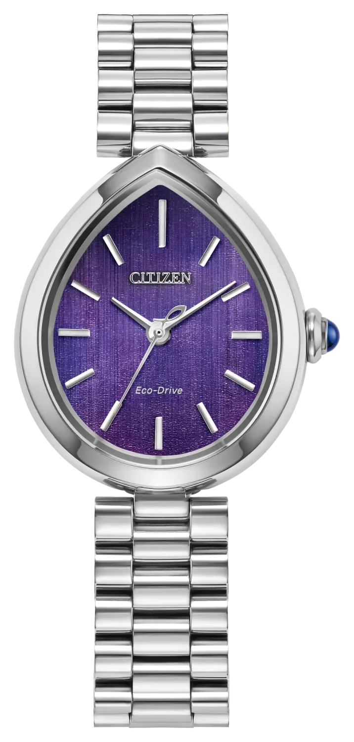 Citizen L Rainell Purple Droplet Dial Stainless Steel Watch