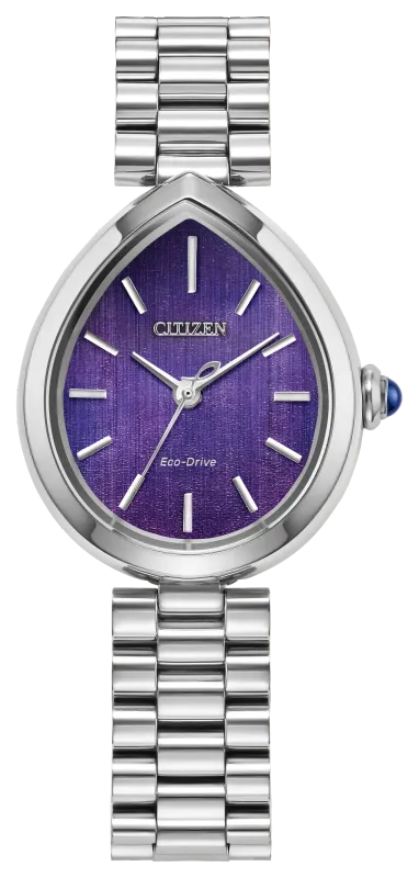 Citizen L Rainell Purple Droplet Dial Stainless Steel Watch