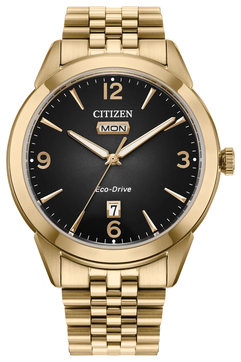 Citizen Rolan Round Black Dial Gold-Tone Stainless Steel Watch Citizen Rolan Round Black Dial Gold-Tone Stainless Steel Watch